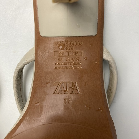 Zara Leather Strap Heel Sandals Brand New Women Size 6.5 - Picture 9 of 10
